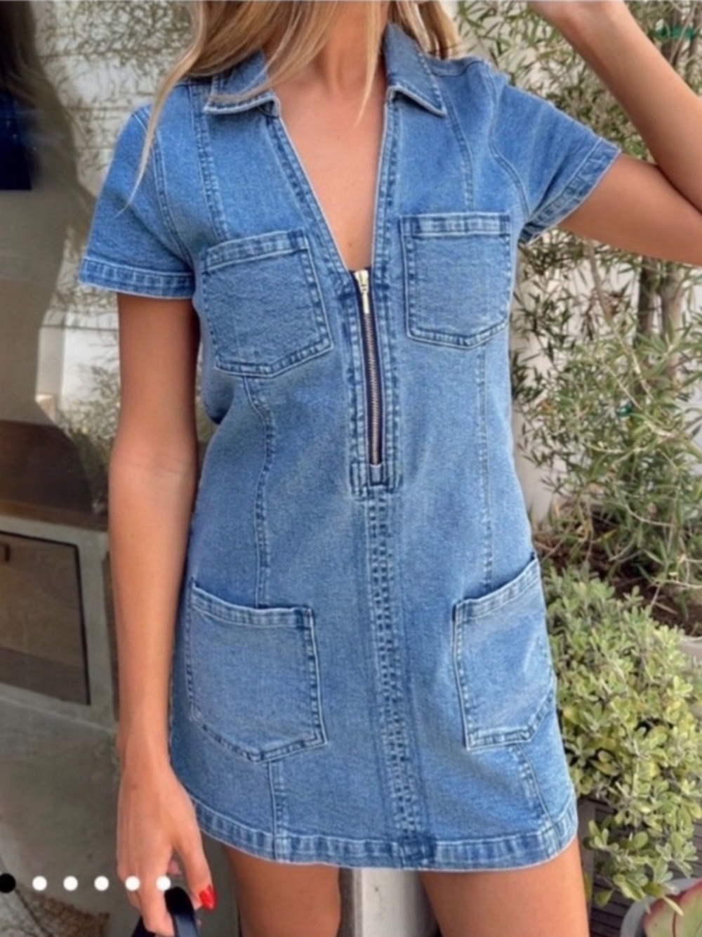 Show Me Your MuMu Denim Zip Mini Dress